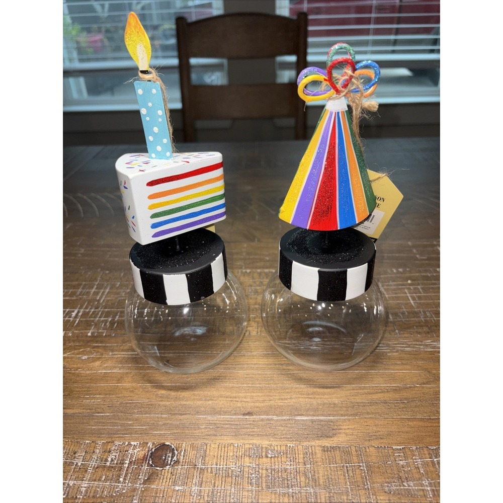 The Round Top Collection Set Of 2 Birthday Bubble Jars